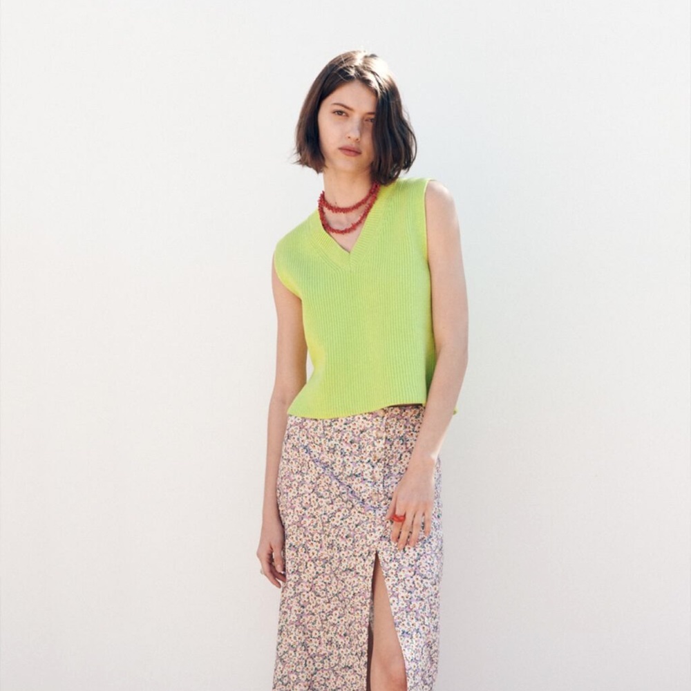 Zara vest green neon💚
